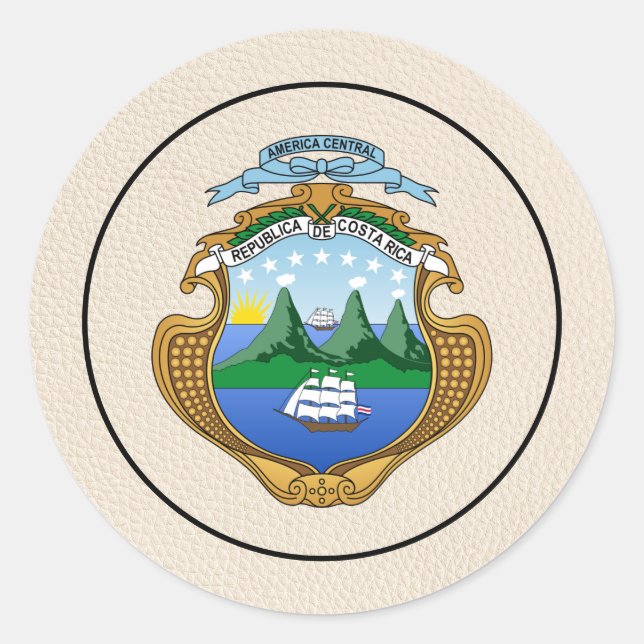 Ivory Costa Rica Passport Classic Round Sticker (Front)