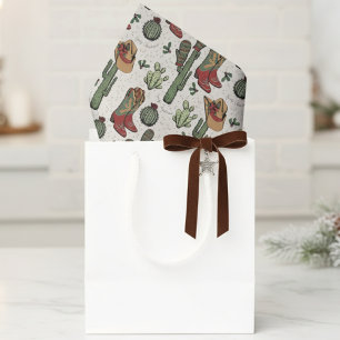 Ivory Country Cowboy Howdy Christmas Tissue Paper