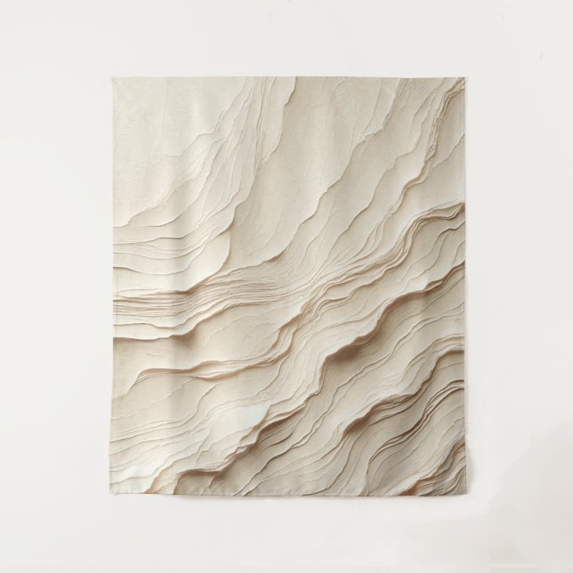  Ivory Cream Bohemian Boho Textured Look Tapestry (Front)