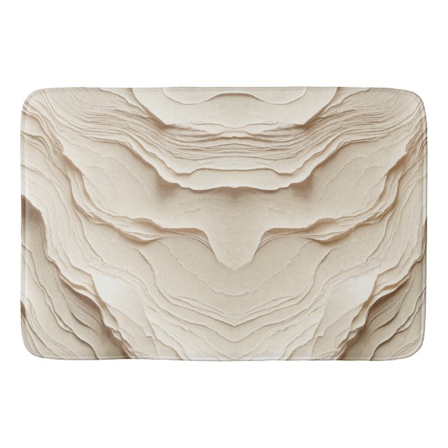  Ivory Cream Bohemian Natural Textured Look Bath Mat (Front)
