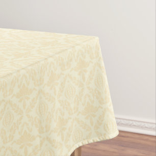 Ivory Cream Damask Elegant Tablecloth