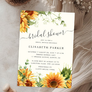 Ivory cream floral garden bridal shower invitation