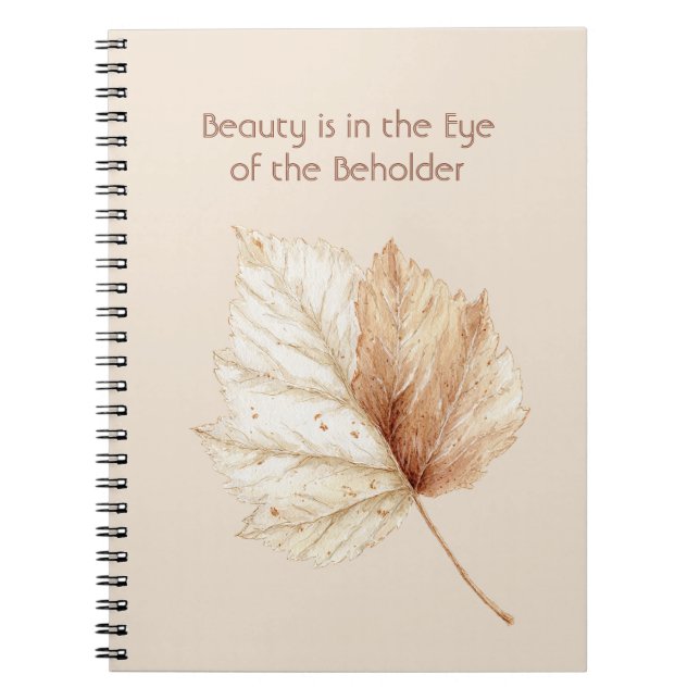 Ivory Cream Gold Leaf Beauty Notebook (Front)