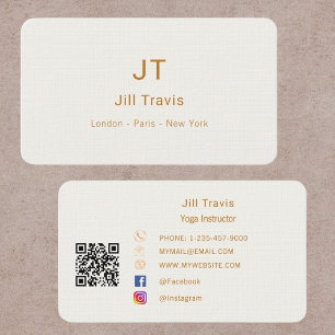 Ivory cream gold modern minimalist premium business card