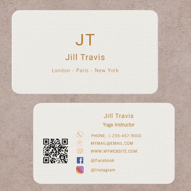 Ivory cream gold modern minimalist premium business card (Creator Uploaded)