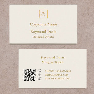 Ivory cream gold modern minimialst modern logo business card