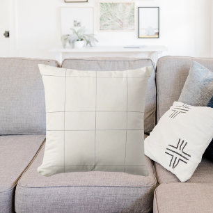 Ivory cream gray neutrals checked modern cushion