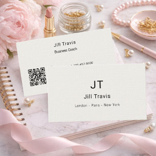 Ivory cream modern minimalst luxury business card