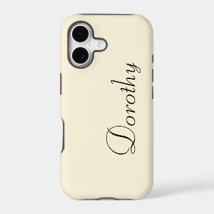 Ivory Cream Solid Colour Minimalist Name