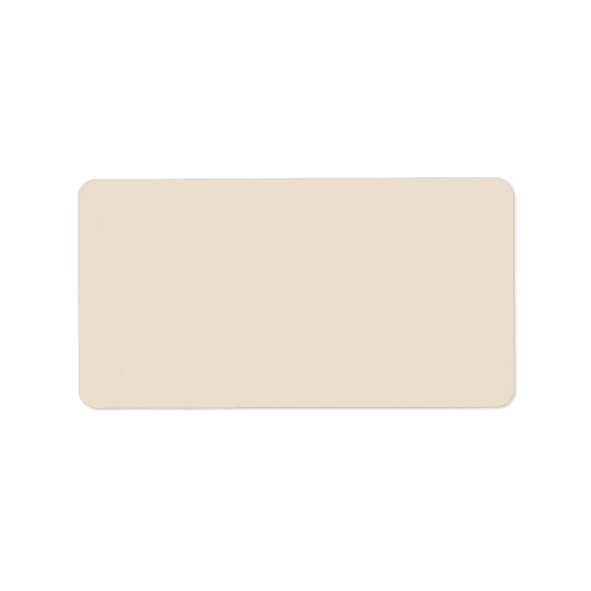 Ivory Cream White Tan Solid Trend Colour Address Label