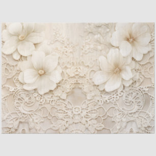 Ivory Creamy Floral Wedding Shower Tissue Paper