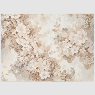 Ivory Creamy Floral Wedding Shower Tissue Paper