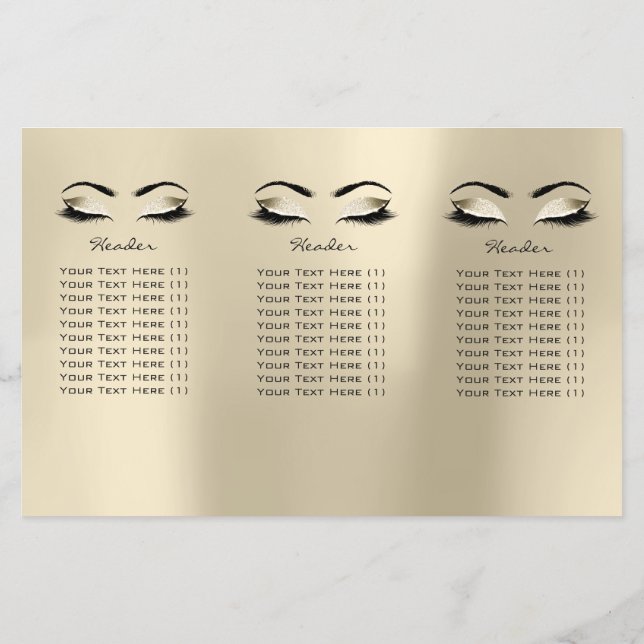 Ivory Creamy Makeup Eyes Lashes DL 3 Leaflet Flyer (Back)