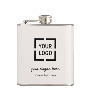 Ivory Custom Logo branded promotional Hip Flask