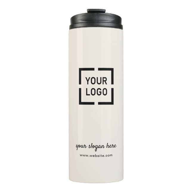 Ivory custom Logo branded promotional Thermal Tumbler (Front)