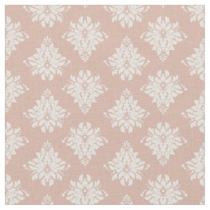 Ivory Damask on Tea Rose Fabric
