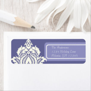 Ivory Damask Periwinkle Purple