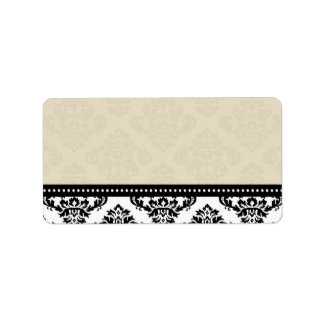 Ivory Damask Wedding Address Labels