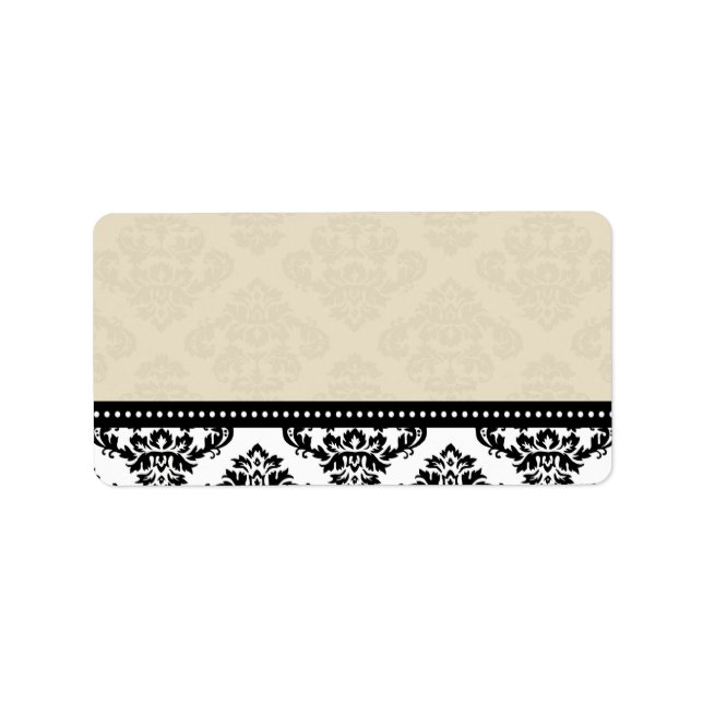 Ivory Damask Wedding Address Labels (Front)