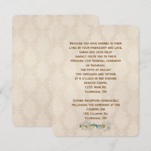 Ivory Damask Wedding Vow Renewal Invitation