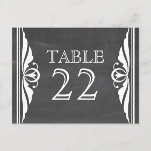 Ivory Deco Chalkboard Table Number Postcard