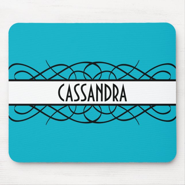 Ivory Deco Flourish Mouse Mat (Front)