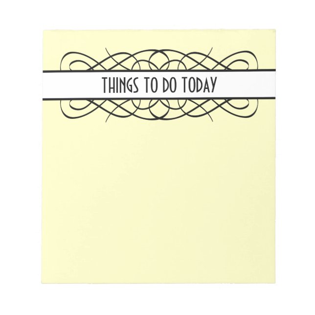 Ivory Deco Flourish Notepad (Front)