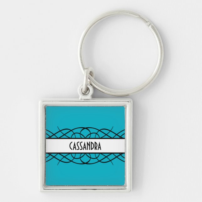 Ivory Deco Flourish Premium Keychain (Front)