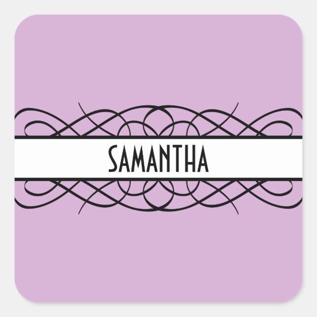 Ivory Deco Flourish Square Sticker (Front)