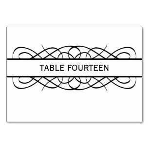 Ivory Deco Flourish Table Card