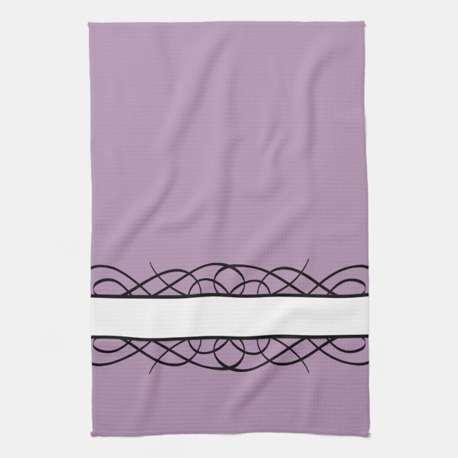 Ivory Deco Flourish Tea Towel (Vertical)