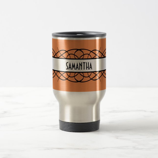 Ivory Deco Flourish Travel Mug (Center)