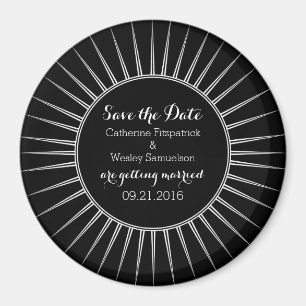 Ivory Deco Retro Save the Date Magnet