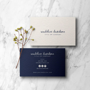 Ivory Denim Blue Modern Minimal Business Card