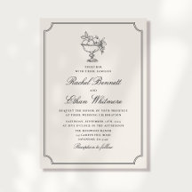 Ivory Double Frame Fruit Bowl Wedding Invitation