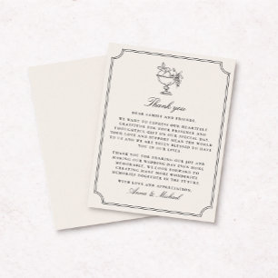 Ivory Double Frame Wedding Thank You Card