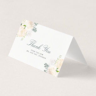 Ivory Dreams Mr. and Mrs. Wedding Thank You Card