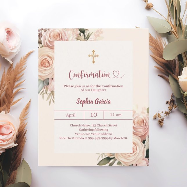 Ivory dusty rose florals Confirmation information (Creator Uploaded)