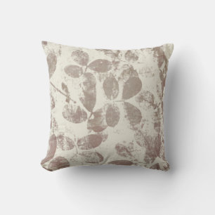 Ivory Earth Tone Leaf Pattern Cushion