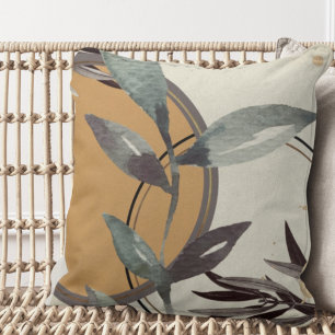 Ivory Earthy Artistic Abstract Watercolor Cushion