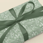 Ivory Ecru Leaves Floral Art Pattern On Sage Green Wrapping Paper<br><div class="desc">Cute contemporary classic ivory cream coloured botanical leaves and floral pattern on a sage green background colour. This is an original, classy, chic, stylish, and perfect gift wrap tissue paper suitable for both crafts and pretty present wrapping. Available on a variety of modern crafts and office products. Such as wrapping...</div>