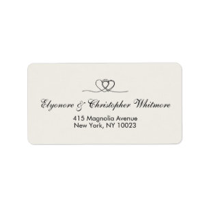 Ivory Elegant Calligraphy Wedding Return Address Label