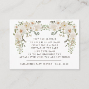 Ivory elegant floral baby shower enclosure card