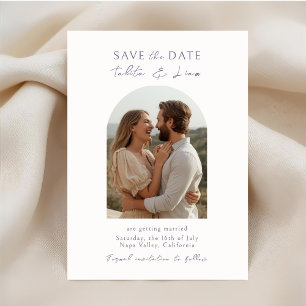 Ivory   Elegant Script Arch Wedding Save the Date