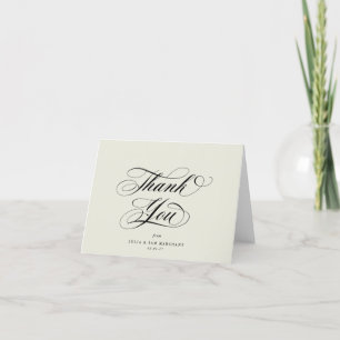 Ivory Elegant Script Blank Wedding Thank You Card
