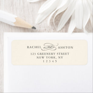 Ivory Elegant Script Return Address
