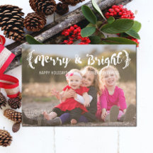 Ivory Elegant Sketched Merry & Bright Photo
