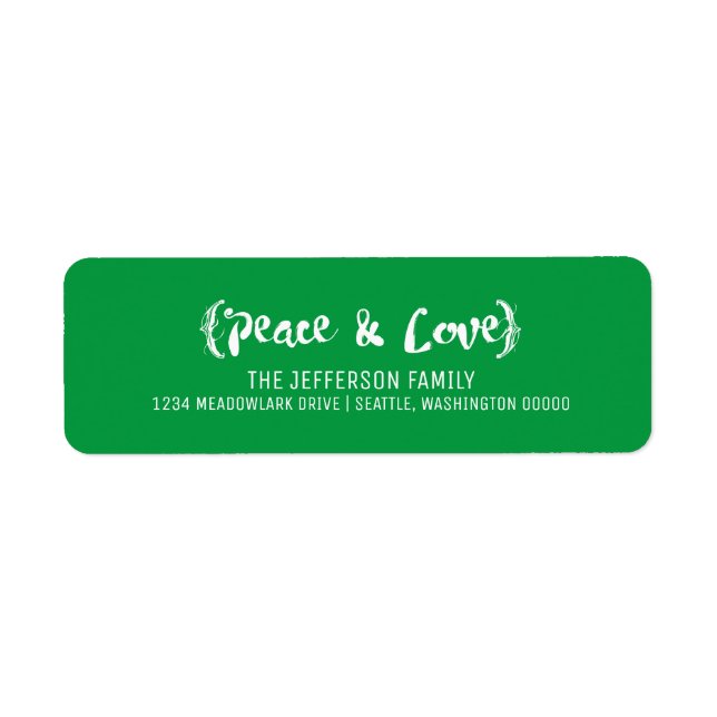 Ivory Elegant Sketched Peace & Love Holiday (Front)