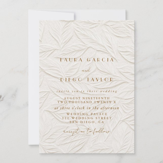 Ivory Elegant Wedding Invitation (Front)