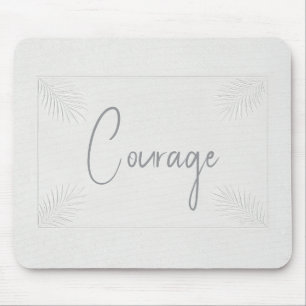 Ivory Embossed Palm Frond Frame Mouse Mat